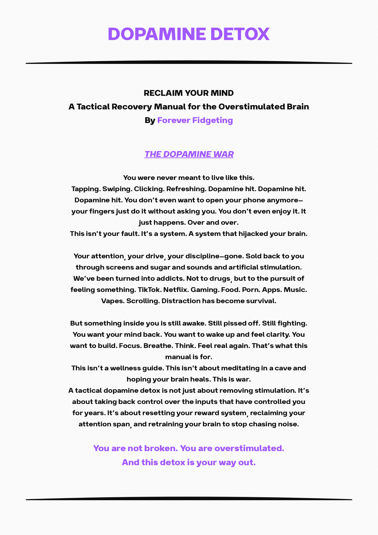 Dopamine Detox: Tactical Reset Guide